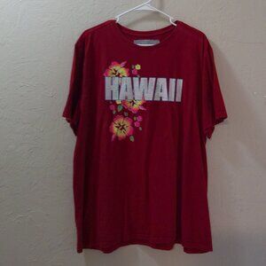 Hawaii Red Floral Graphic Tee vintage style– Size 2X